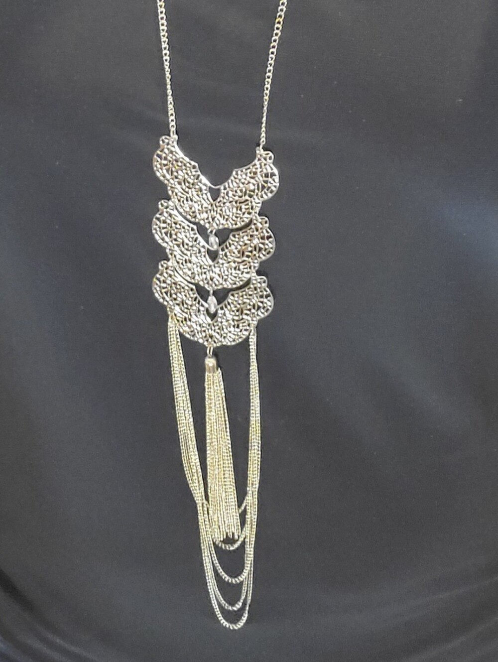 Gold Filigree Layered Pendant Necklace - Women Jewelry